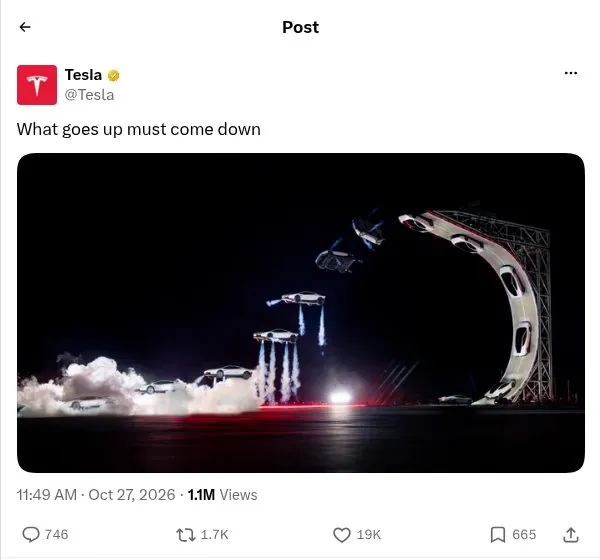 Post the stunt frame with a five word caption